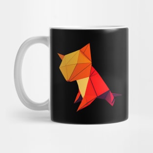 Geometric cute Cat abstract and colorful origami style Mug